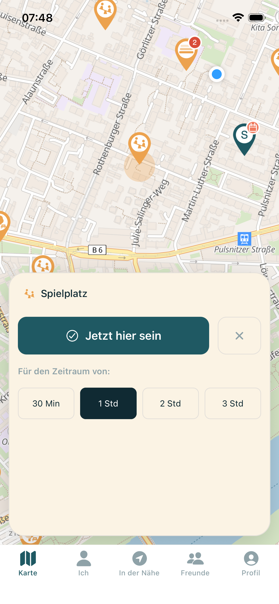 Anwesenheit live teilen mit Zeitfenster